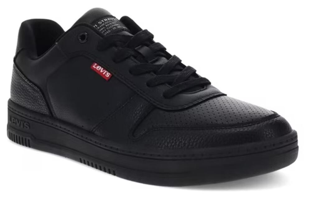 LEVIS Mens Drive Lo Casual Sneakers Size 12 EU 46 Black Faux Leather NIB